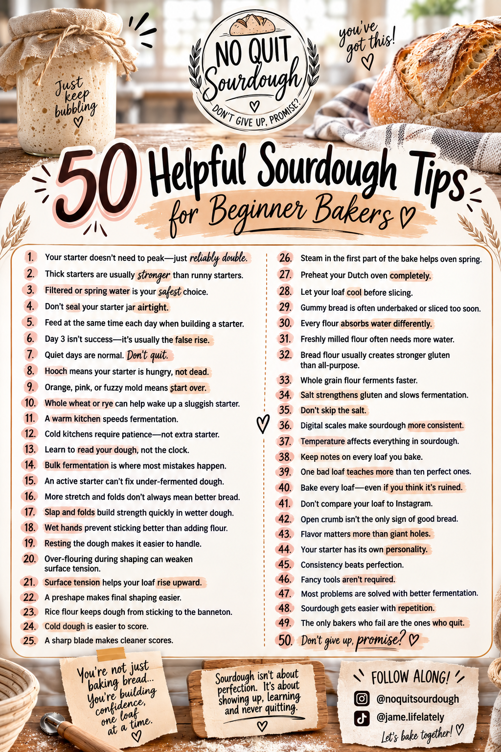 50 Sourdough Beginner Tips